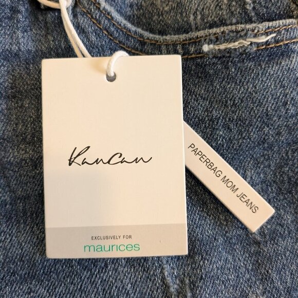 KanCan Jeans Size 28/28 High-Rise Paperbag Mom Ripped Distressed Cuffed Hem NWT - Picture 5 of 16